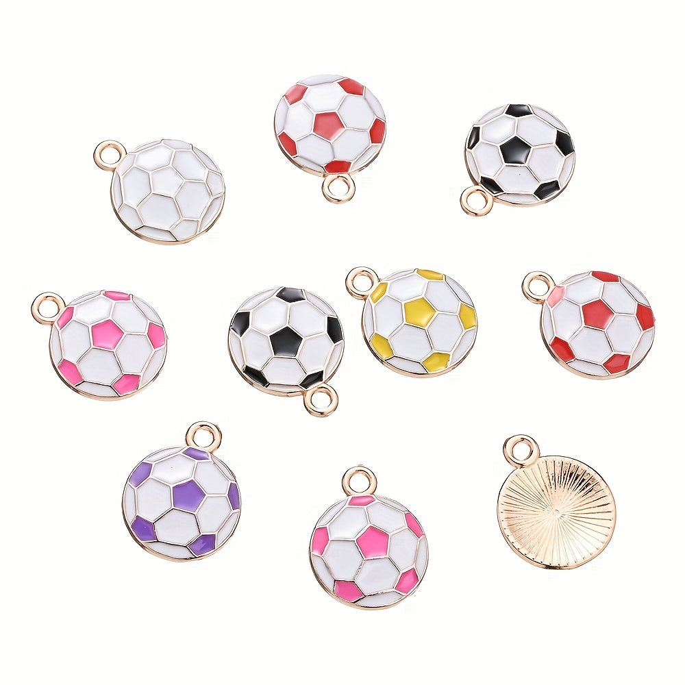 10PCS 13×17mm Colorful Football Acrylic Pendant Set