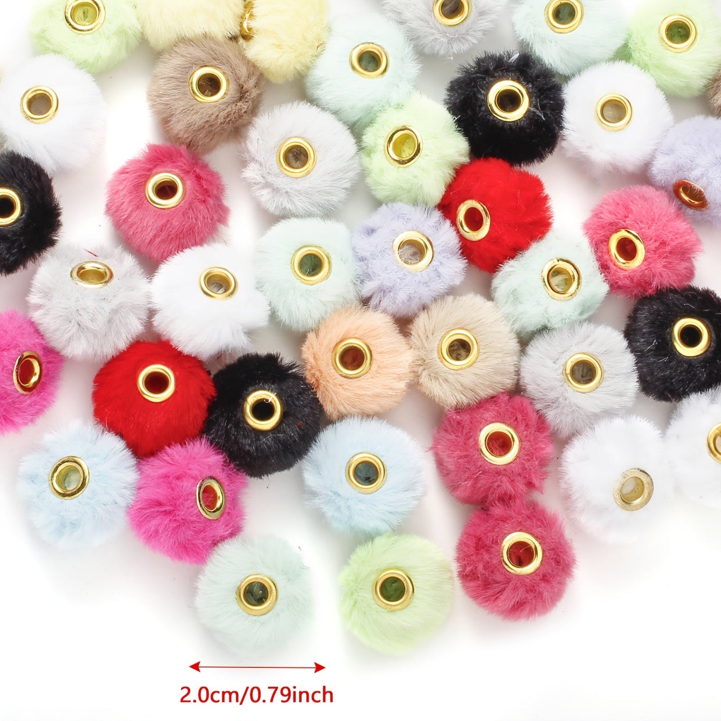 20PCS 20mm Ultra-Soft Plush Hairball Beads