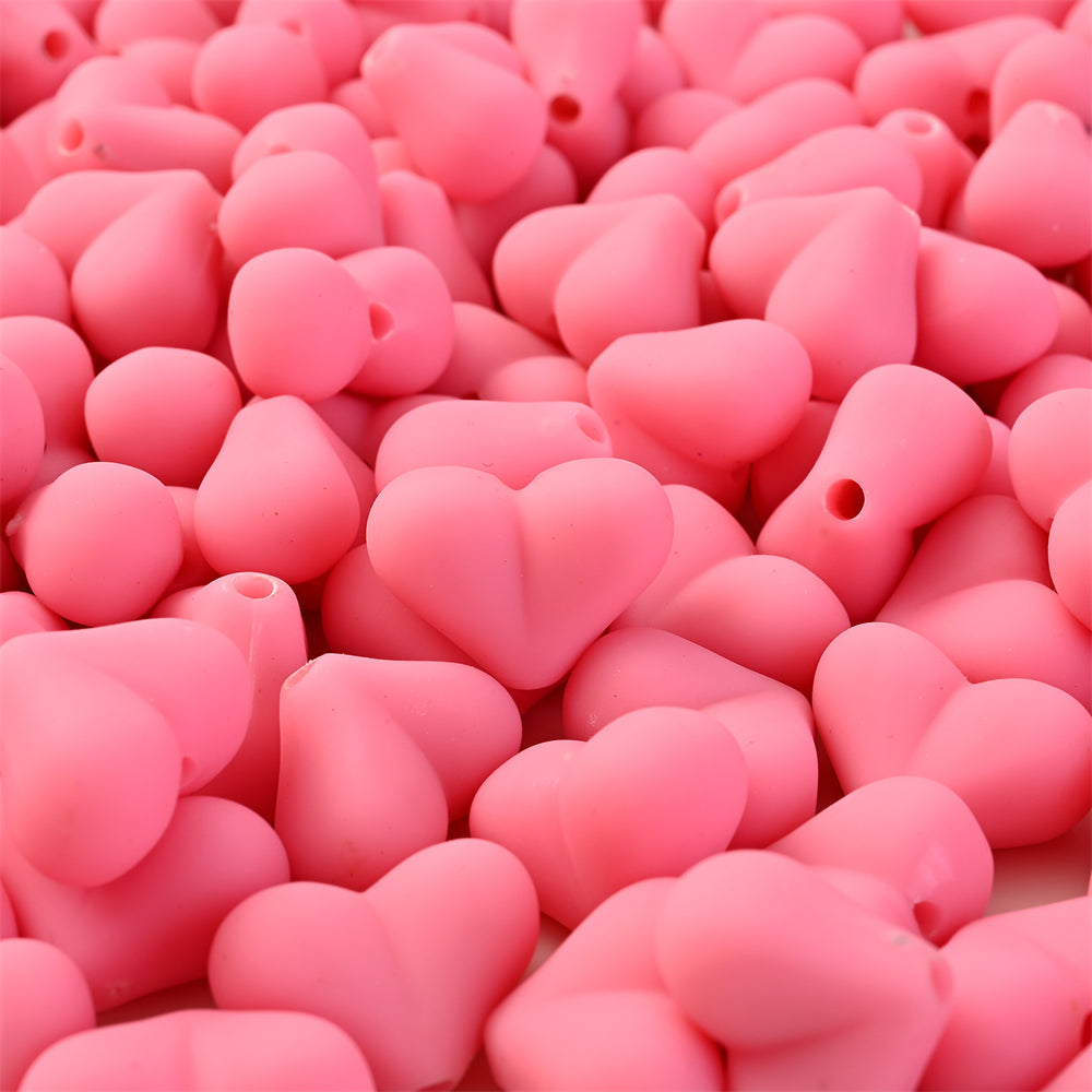 Acrylic Matte Heart Spacer Beads