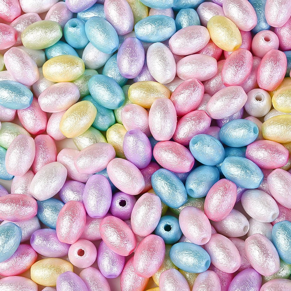 Acrylic Wrinkle Oval Beads