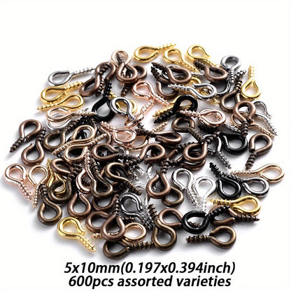 600-Piece Multicolor Screw Eye Pins