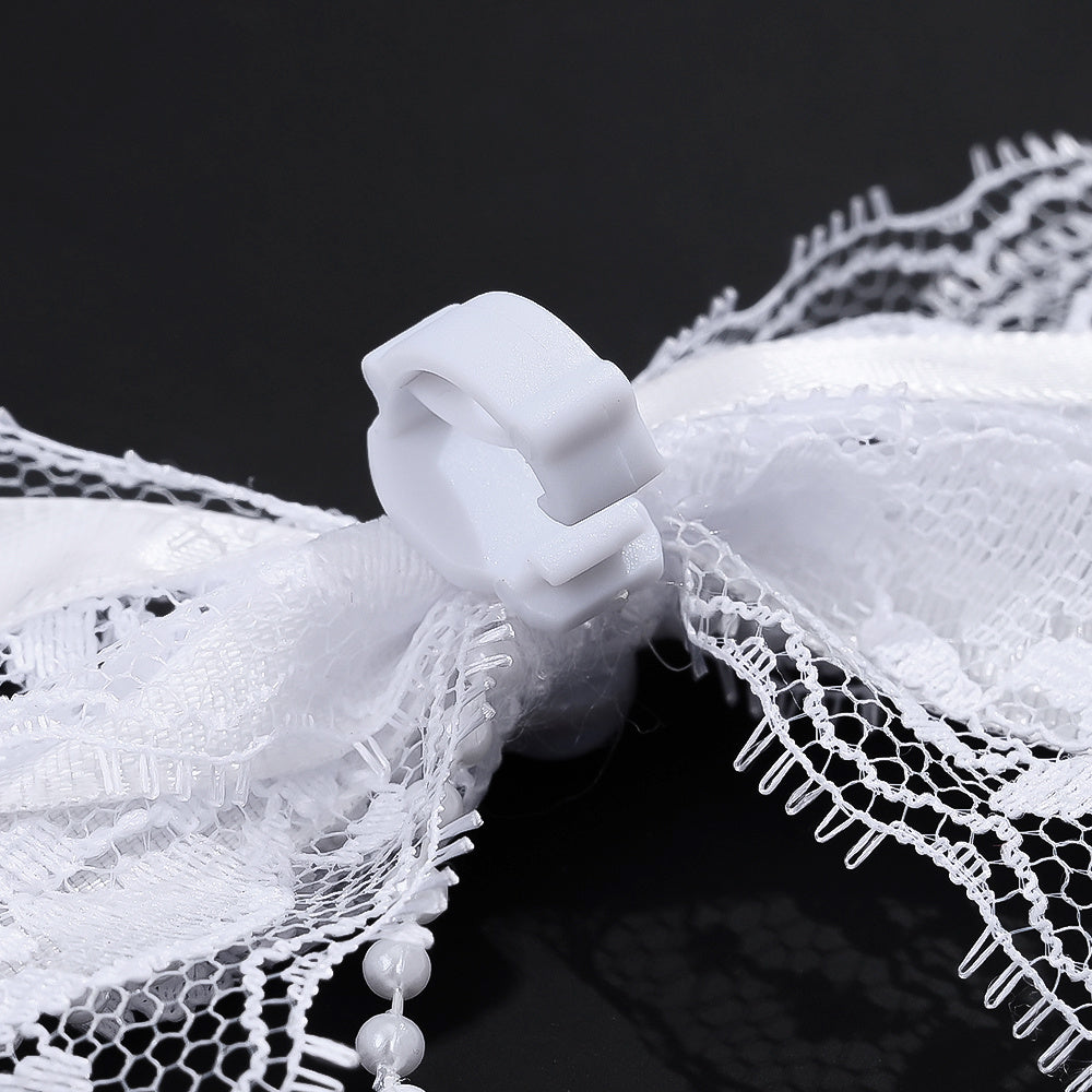 Lace Bow Pearl Butterfly Shoe Clips