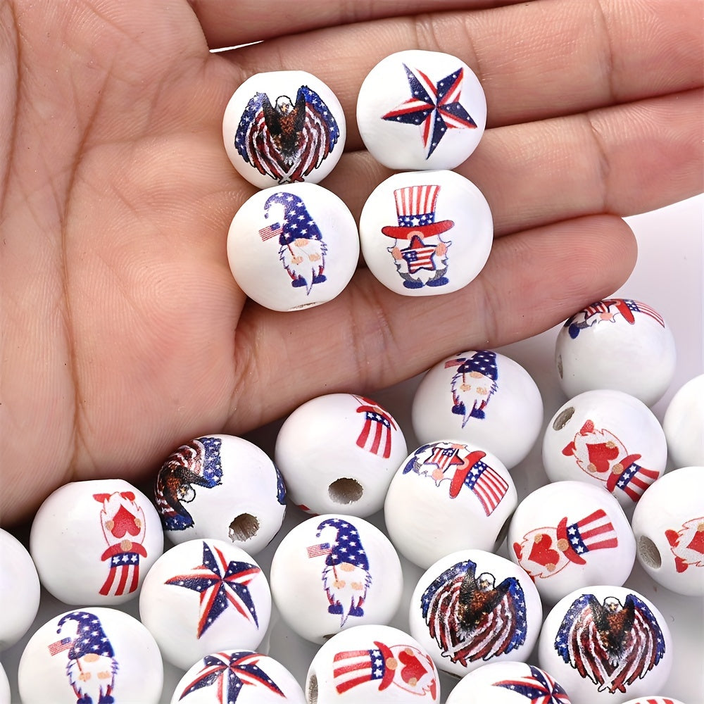 Patriotic Wooden Beads