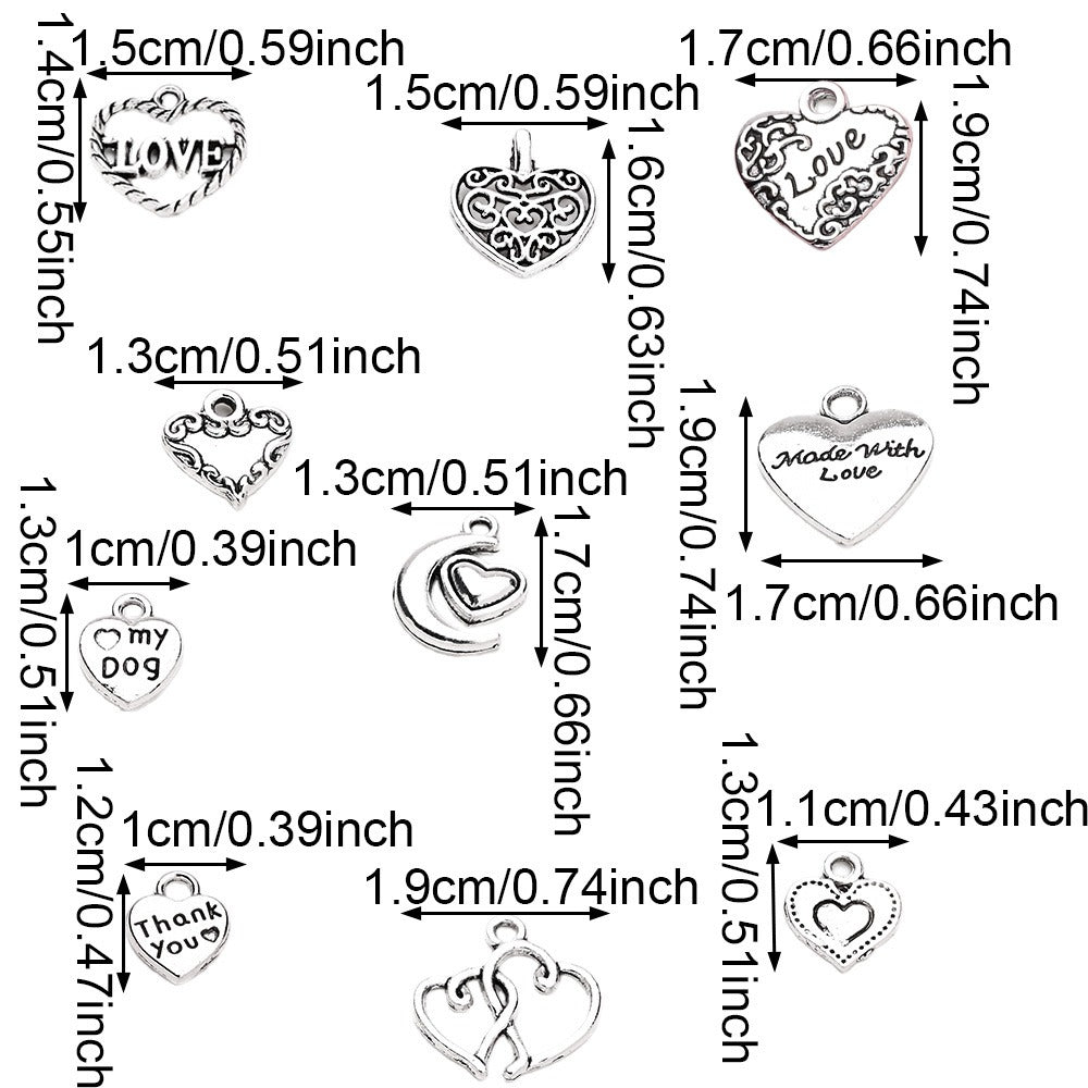 Vintage Metal Heart Pendants