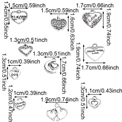 Vintage Metal Heart Pendants