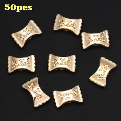 50pcs Golden & Silvery CCB Candy Letter Beads