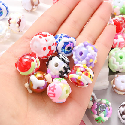 Painted Mixed Color Acrylic Beads