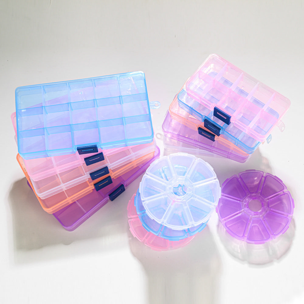8-Grid Round Transparent Jewelry Storage Box