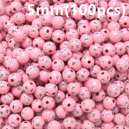 Mixed Acrylic Round Spacer Beads