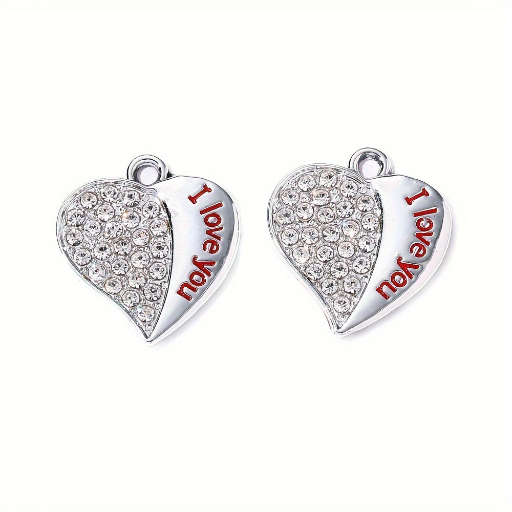 "I Love You" Heart Pendant Charms