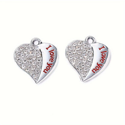 "I Love You" Heart Pendant Charms