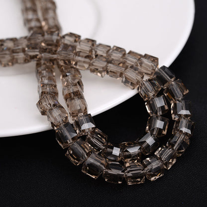 4mm Square Multi-faceted Czech Glass Cube Beads
