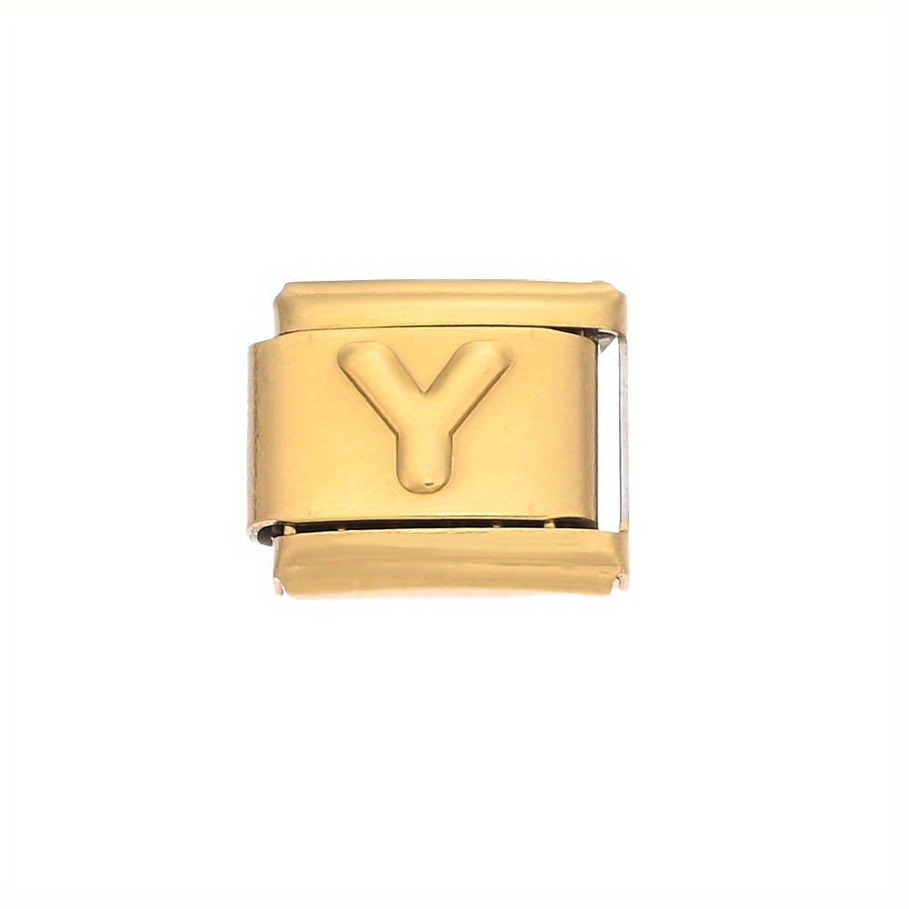 Golden Alphabet Alloy Bracelet Module