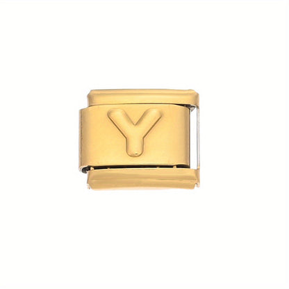 Golden Alphabet Alloy Bracelet Module
