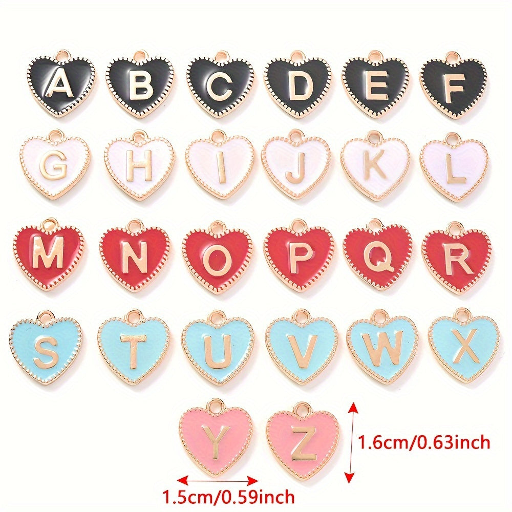 Alloy Enamel Letter Pendants