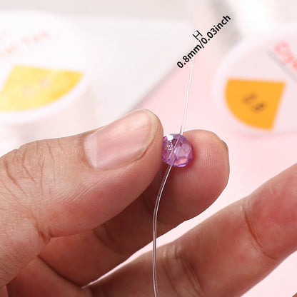 3 Rolls 0.8mm Elastic Beading Cord with Scissors