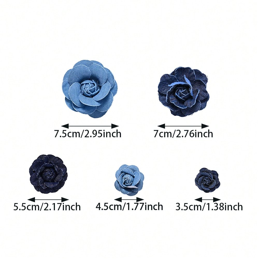 5PCS Artificial Rose Flower Head Set