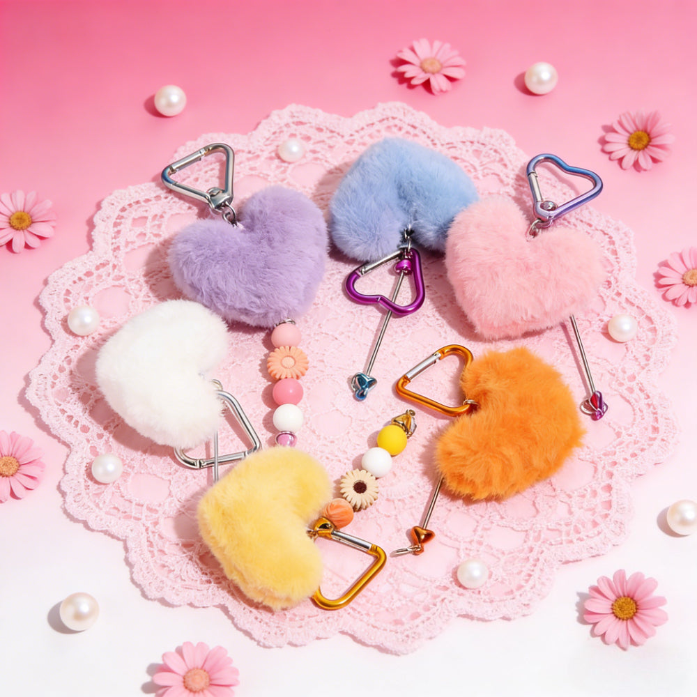 Heart Pom Pom Keychain Making Kit