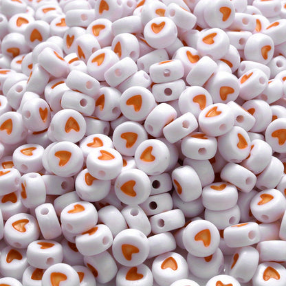 4x7 mm Acrylic Heart Beads