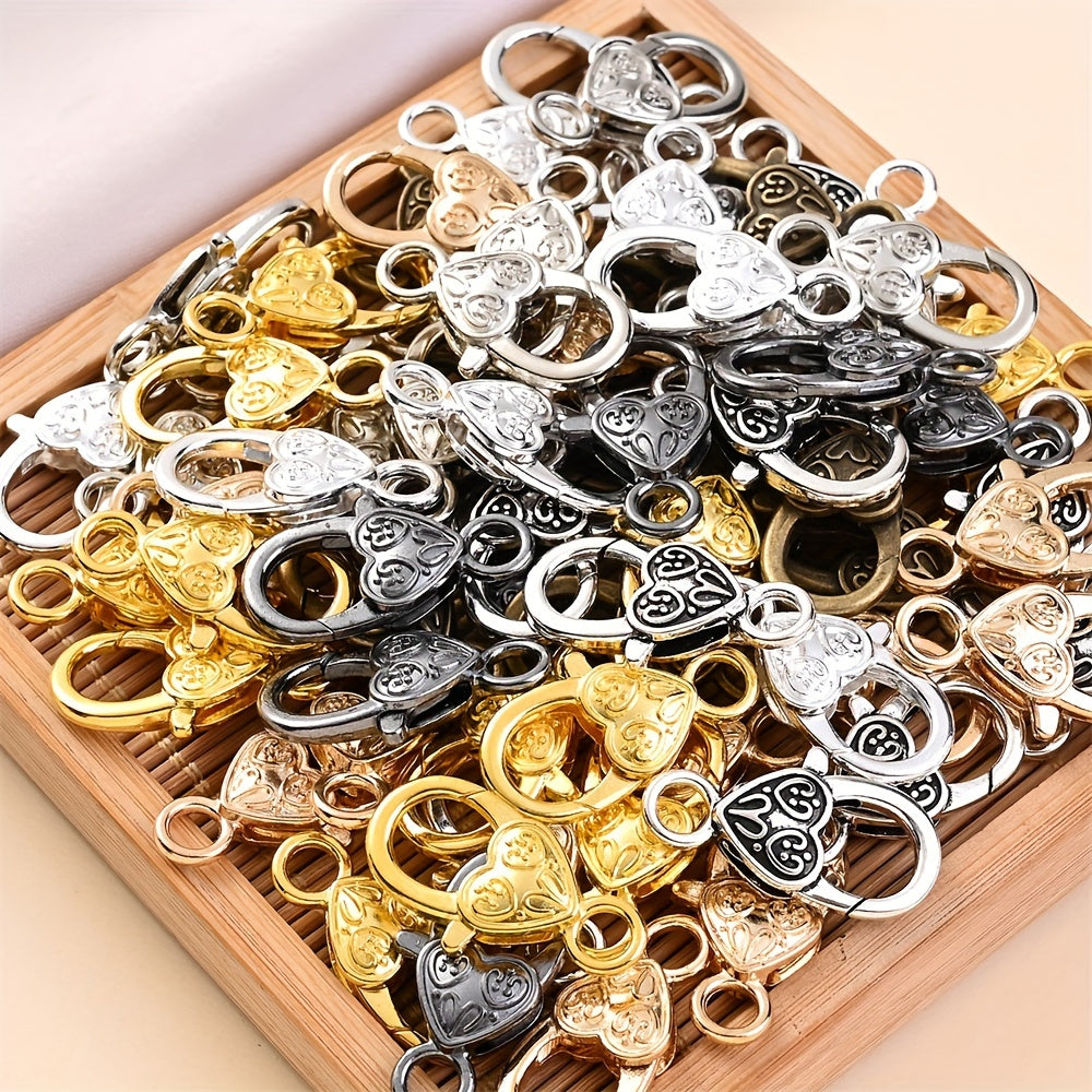 Peach Heart Alloy Lobster Clasps