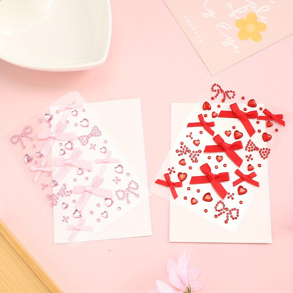 3D Pink Lace Bow Stickers