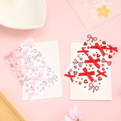 3D Pink Lace Bow Stickers