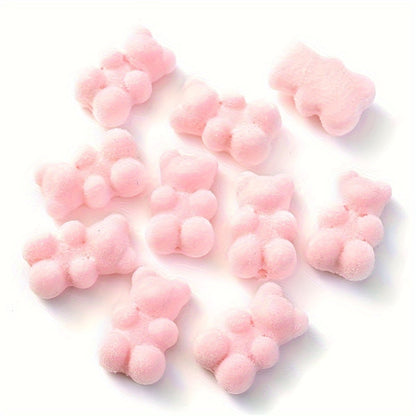 Macaron Flocking Bear Acrylic Beads