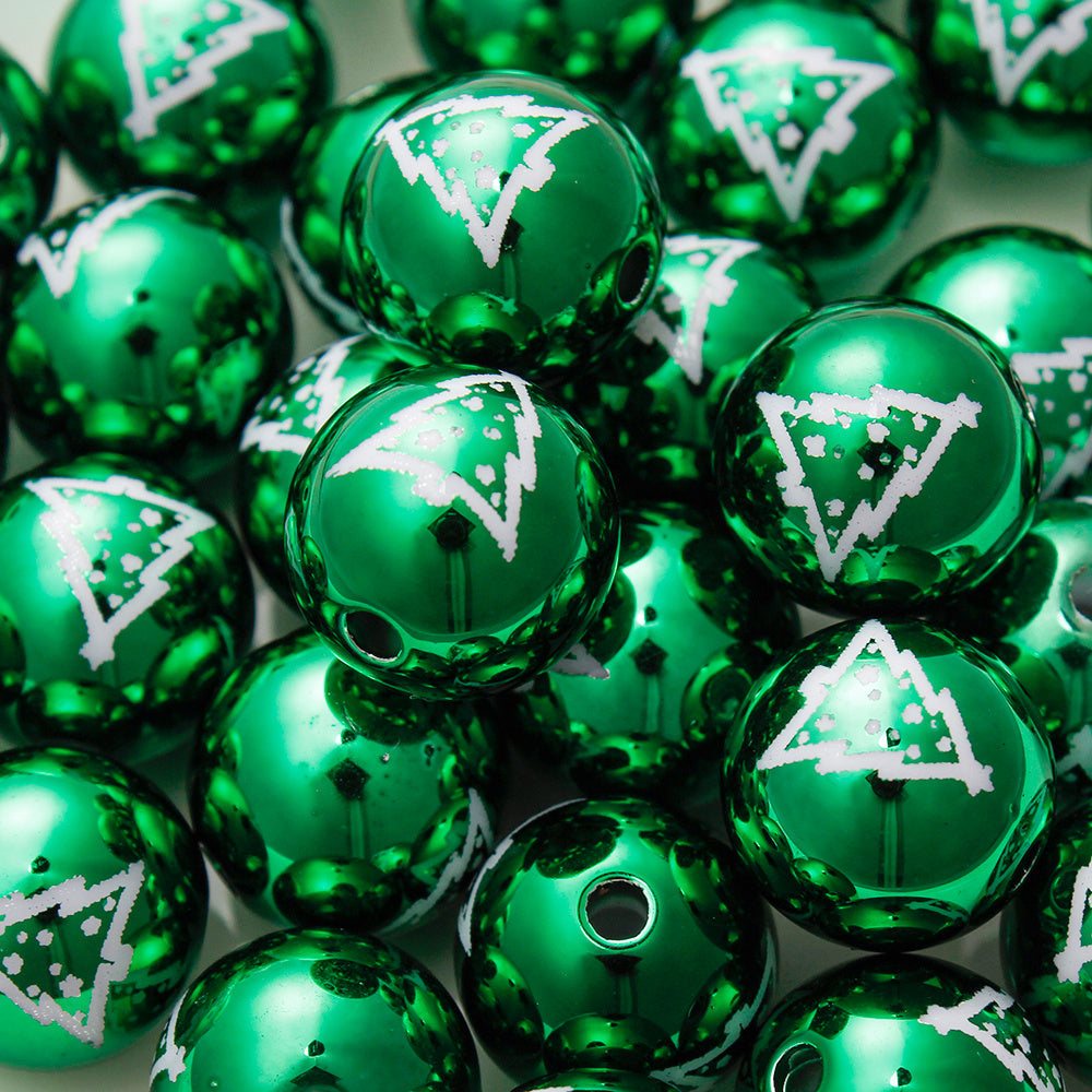 Patterned Round Acrylic Beads