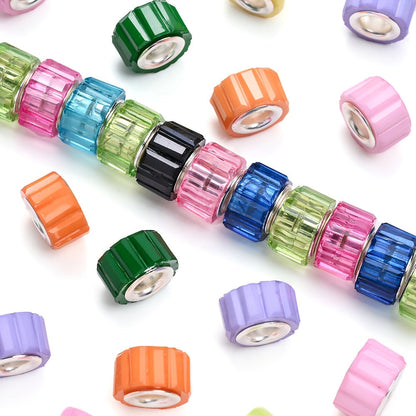 30-Piece 7x11 mm Tire-Shaped Large-Hole Acrylic Beads