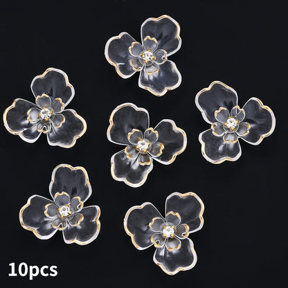 Transparent Flower Acrylic Beads