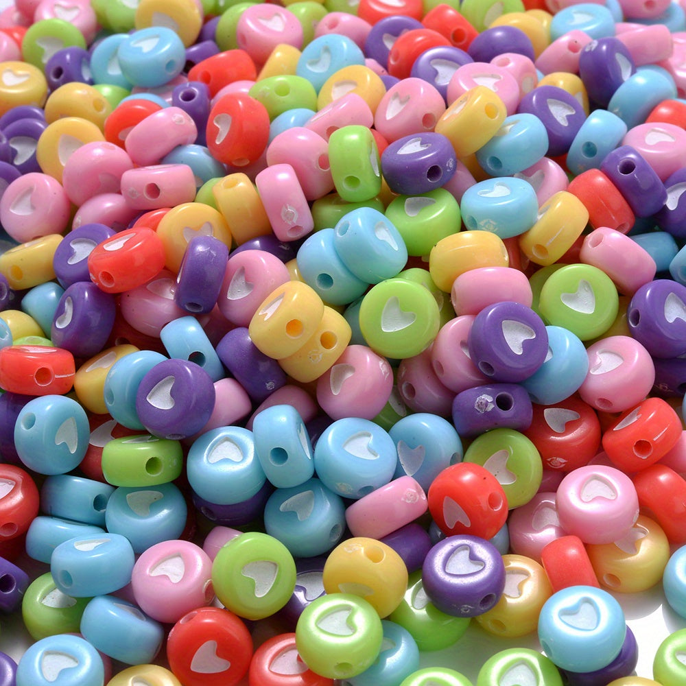 4x7 mm Acrylic Heart Beads