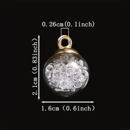 Rhinestone Glass Ball Pendants