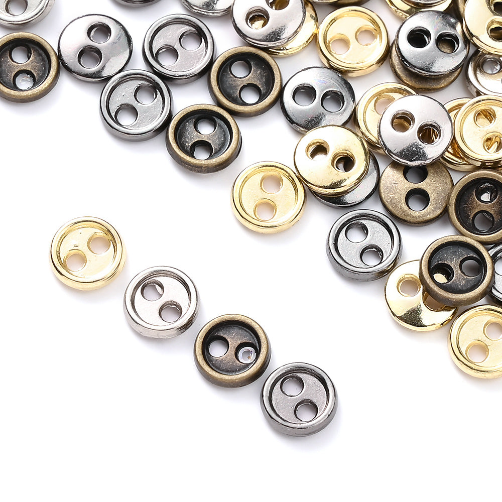 50-Piece 3/4/5 mm Mini Metal Sewing Buttons