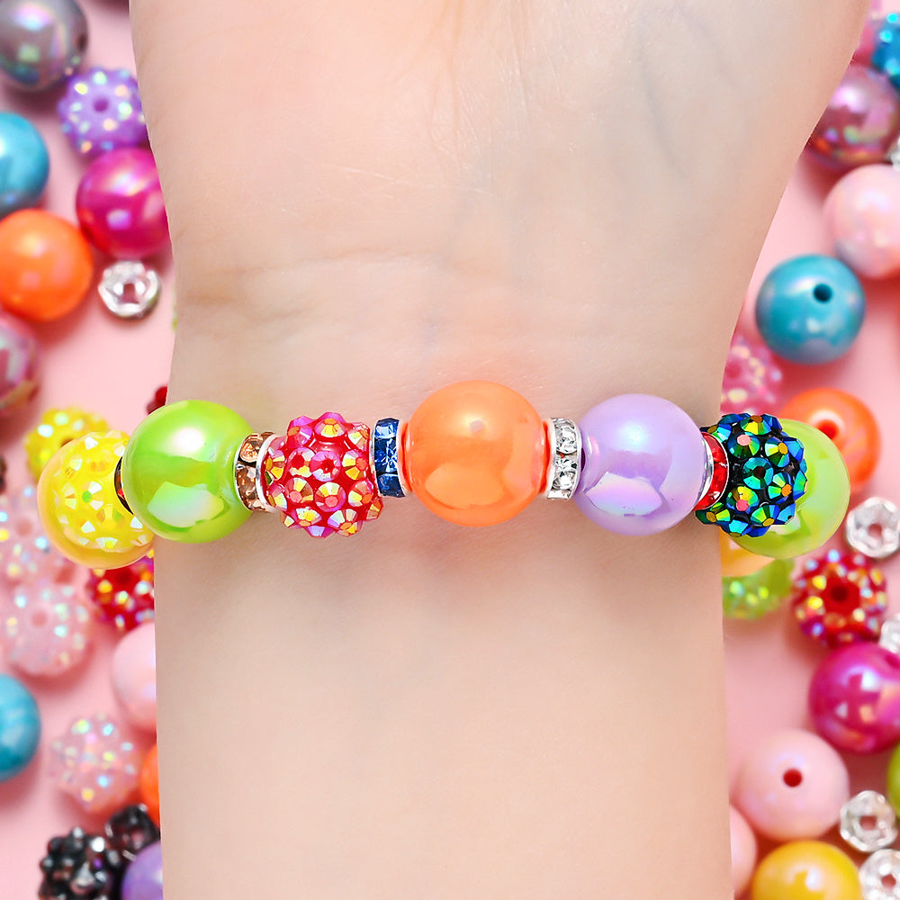 Colorful Resin and Rhinestone Spacer Bead Set