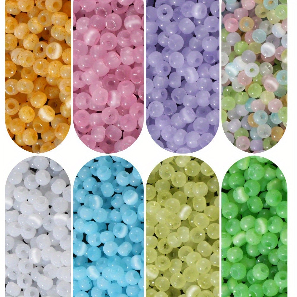 Mini Cat Eye Glass Spacer Beads