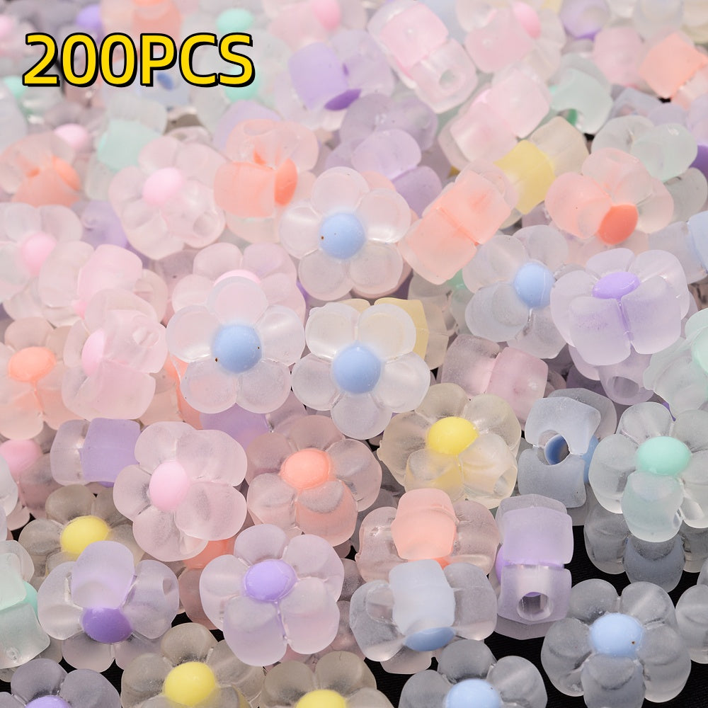 200pcs 13mm Matte Acrylic Sunflower Beads