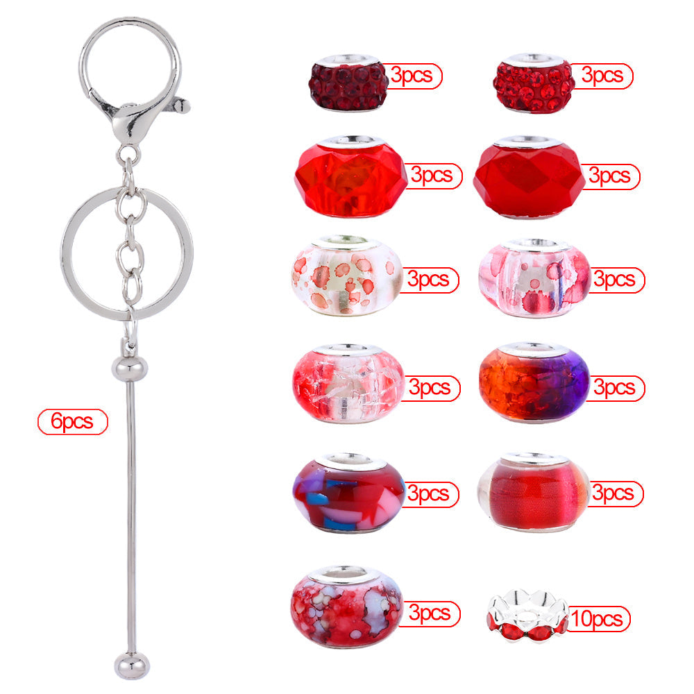 Silver Beaded Keychain Making Kit