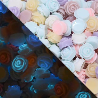 Glowing Rose Acrylic Beads