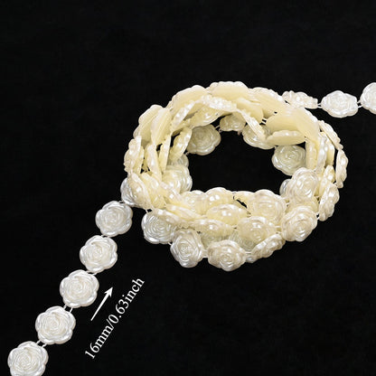 2m Imitation Pearl & Shell Rose Flower Bead Chain