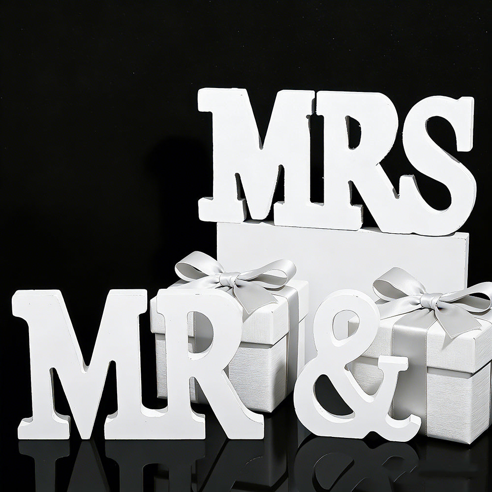Mr & Mrs Wooden Wedding Letters