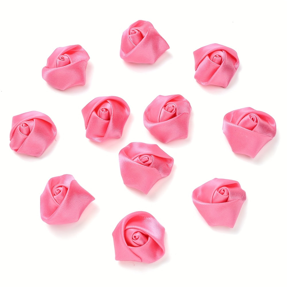 10PCS Multicolor Fabric Rose Bud Flower Embellishment Set