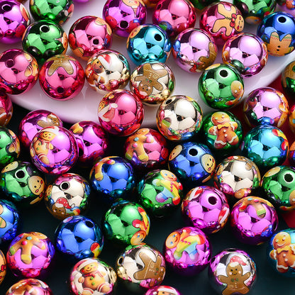 Christmas Gingerbread Man Acrylic Beads