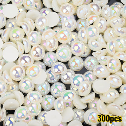 AB Rhinestone Flat Back Pearl Beads