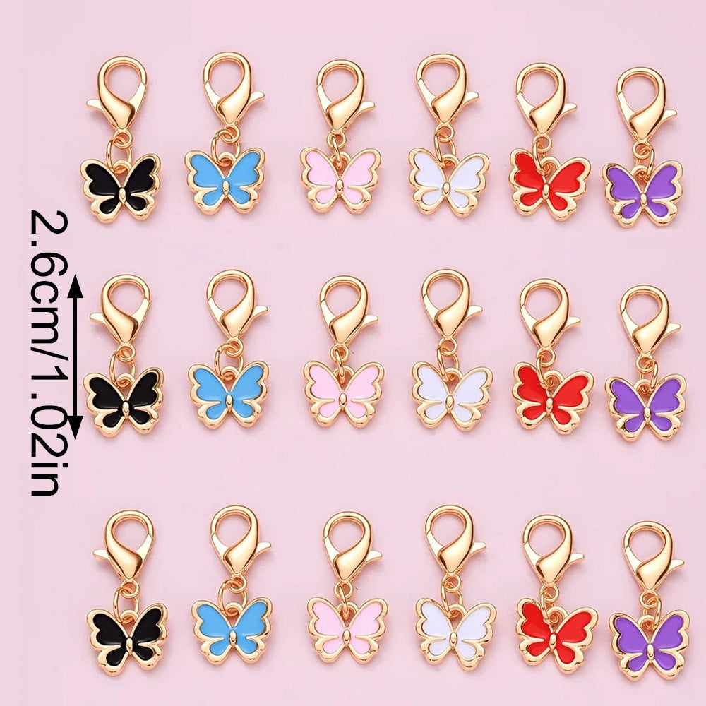 Colorful Enamel Butterfly Pendant Charms