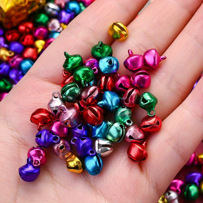 100-Piece Random Mixed 8 mm Mini Christmas Bells