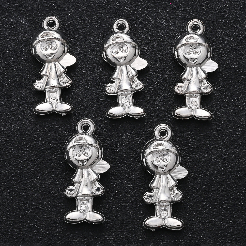 20PCS Gold & Silver CCB 3D Cartoon Boy & Girl Pendants