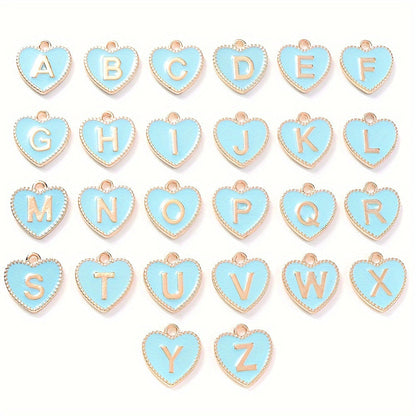 Alloy Enamel Letter Pendants