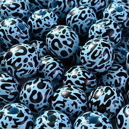 Leopard Print Wooden Beads