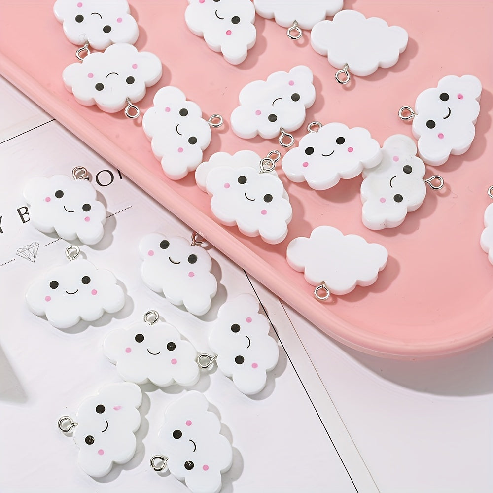 10PCS White Cloud Resin Pendant Set