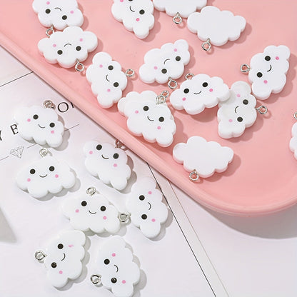 10PCS White Cloud Resin Pendant Set